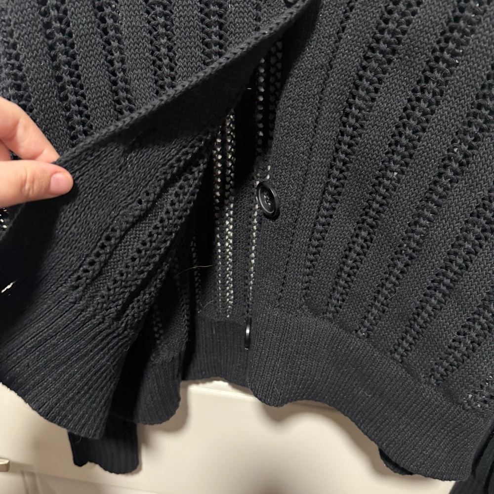 a new day Women's Black Open-Knit Cardigan - Picture 4 of 5